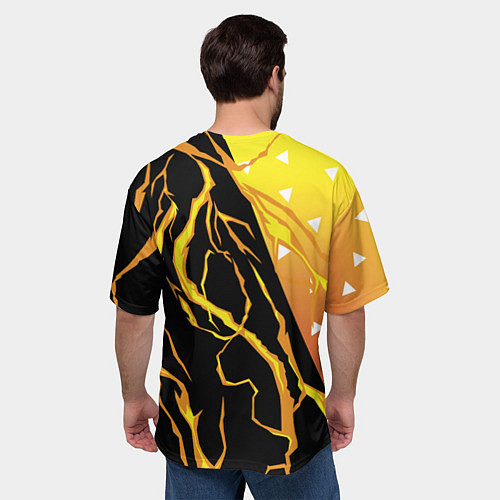 Мужская футболка оверсайз Zenitsu Agatsuma - Kisatsutai / 3D-принт – фото 4