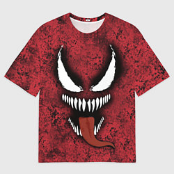 Футболка оверсайз мужская Веном красный и черный симбиот, цвет: 3D-принт