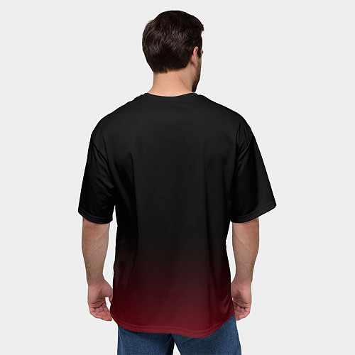 Мужская футболка оверсайз Metallica - fire skull / 3D-принт – фото 4