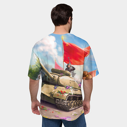 Мужская футболка оверсайз Русский танк / 3D-принт – фото 4