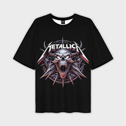 Футболка оверсайз мужская Metallica - cool skull with horns, цвет: 3D-принт