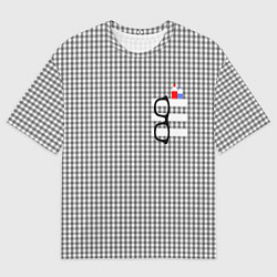 Футболка оверсайз мужская Черные очки висят на кармане, цвет: 3D-принт