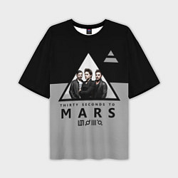 Футболка оверсайз мужская 30 Seconds to Mars - poster, цвет: 3D-принт