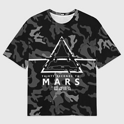 Футболка оверсайз мужская 30 Seconds to Mars - poster, цвет: 3D-принт