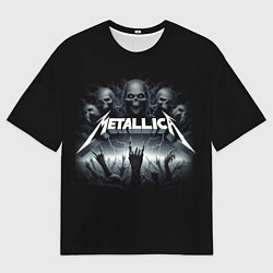 Футболка оверсайз мужская Metallica thrash metal - gesture, цвет: 3D-принт