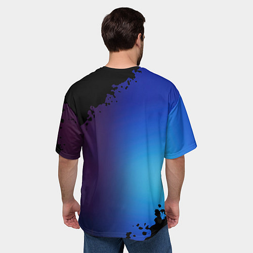 Мужская футболка оверсайз Харли и Джокер love / 3D-принт – фото 4