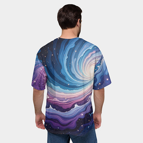 Мужская футболка оверсайз Космическая волна / 3D-принт – фото 4