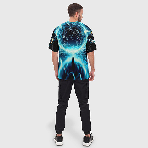 Мужская футболка оверсайз Neon glow - Metallica / 3D-принт – фото 4