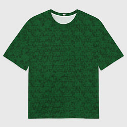 Футболка оверсайз мужская Тёмно-зелёный текстурированный, цвет: 3D-принт