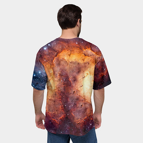 Мужская футболка оверсайз Американский стаффордширский терьер в космосе / 3D-принт – фото 4
