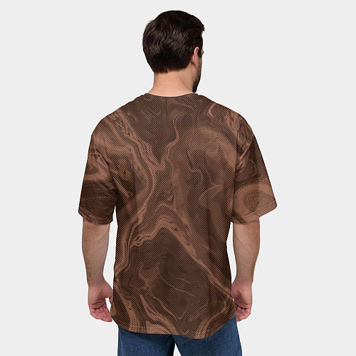 Мужская футболка оверсайз Коричневый абстракция в точку / 3D-принт – фото 4