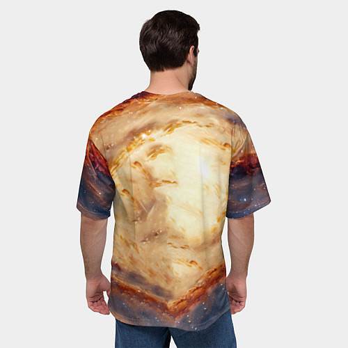 Мужская футболка оверсайз Бассет-хаунд в космосе / 3D-принт – фото 4