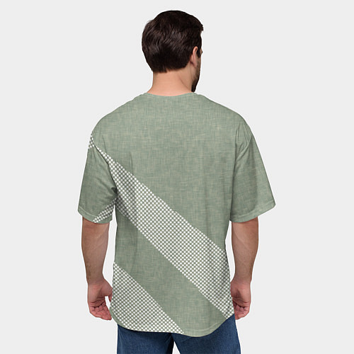 Мужская футболка оверсайз Светлый серо-зелёный абстрактный / 3D-принт – фото 4