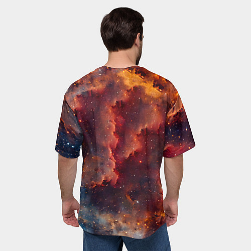 Мужская футболка оверсайз Сингапурская кошка в космосе / 3D-принт – фото 4