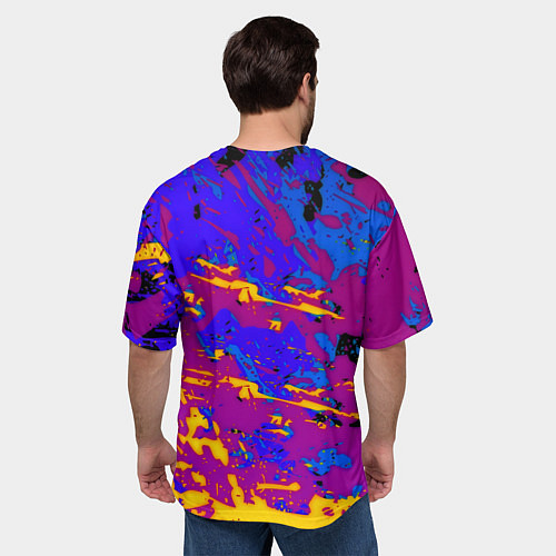 Мужская футболка оверсайз NBA краски неон / 3D-принт – фото 4