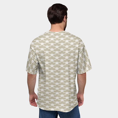 Мужская футболка оверсайз Геометричный узор в японском стиле / 3D-принт – фото 4