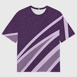 Футболка оверсайз мужская Фиолетовый абстрактный с полосой, цвет: 3D-принт