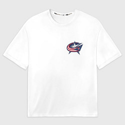 Футболка оверсайз мужская Columbus blue jackets - Sergey Bobrovsky, цвет: 3D-принт