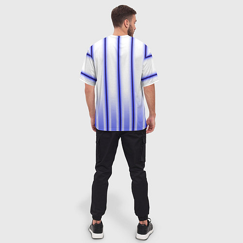 Мужская футболка оверсайз Striped suit / 3D-принт – фото 4