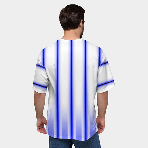 Мужская футболка оверсайз Striped suit / 3D-принт – фото 4