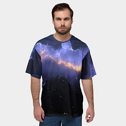 Футболка оверсайз мужская Молния в фиолетовом небе текстура, цвет: 3D-принт — фото 2