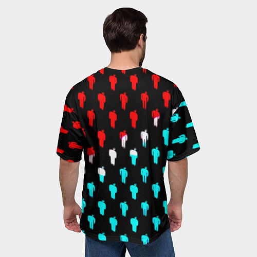 Мужская футболка оверсайз Анархия человечки паттерн / 3D-принт – фото 4