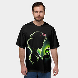 Футболка оверсайз мужская Белоснежка и яблоко - силуэт крупно, цвет: 3D-принт — фото 2