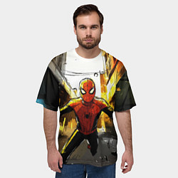 Футболка оверсайз мужская Бегущий человек - паук, цвет: 3D-принт — фото 2