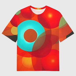 Футболка оверсайз мужская Оптическая абстракция с кругами, цвет: 3D-принт