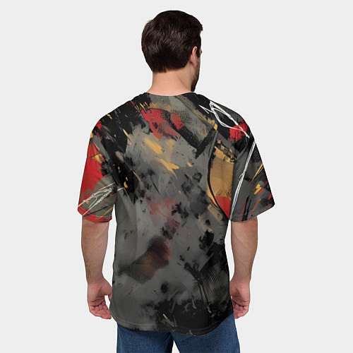 Мужская футболка оверсайз Человек-паук и красная краска / 3D-принт – фото 4