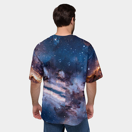 Мужская футболка оверсайз Веймаранер в космосе / 3D-принт – фото 4