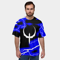 Футболка оверсайз мужская Quake молнии шторм, цвет: 3D-принт — фото 2