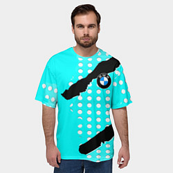 Футболка оверсайз мужская BMW sport краски, цвет: 3D-принт — фото 2