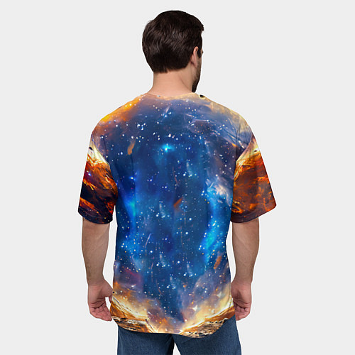 Мужская футболка оверсайз Волкодав в космосе / 3D-принт – фото 4