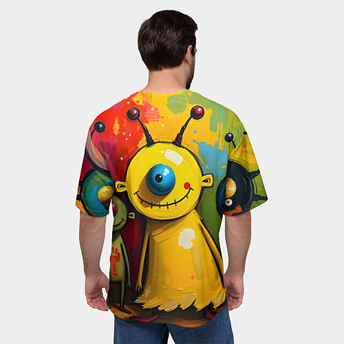Мужская футболка оверсайз Арт с человечками / 3D-принт – фото 4