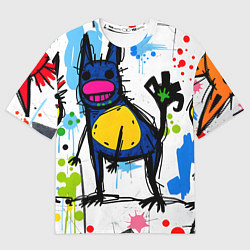Футболка оверсайз мужская Веселые зверята, цвет: 3D-принт