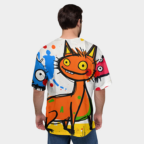 Мужская футболка оверсайз Смешные зверята / 3D-принт – фото 4