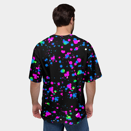 Мужская футболка оверсайз Monster energy неоновые краски / 3D-принт – фото 4
