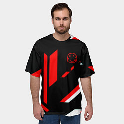 Футболка оверсайз мужская Nirvana текстура полосы, цвет: 3D-принт — фото 2