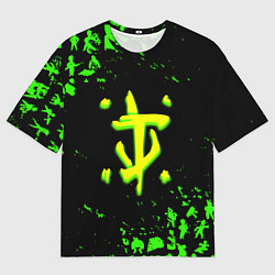 Футболка оверсайз мужская Doom x fallout кислотное лого, цвет: 3D-принт