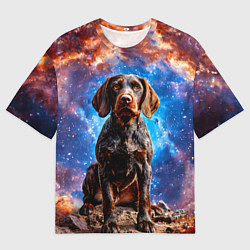 Футболка оверсайз мужская Дратхаар в космосе, цвет: 3D-принт