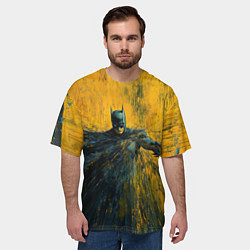 Футболка оверсайз мужская Бэтмен нарисованный кистью, цвет: 3D-принт — фото 2