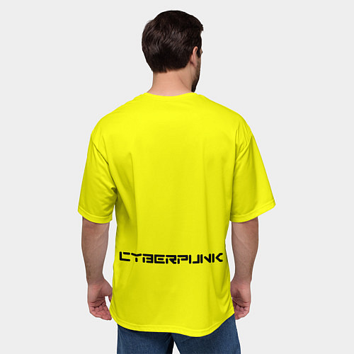 Мужская футболка оверсайз Yellow bananas skull - cyberpunk / 3D-принт – фото 4