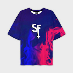 Футболка оверсайз мужская Sally face neon flame, цвет: 3D-принт