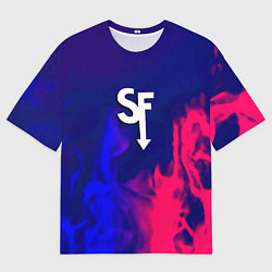 Футболка оверсайз мужская Sally face neon flame, цвет: 3D-принт