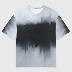 Мужская футболка оверсайз Разводы черной краски