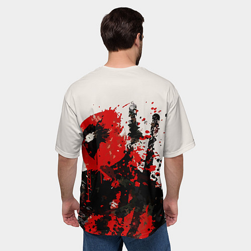 Мужская футболка оверсайз Дэдпул брызги / 3D-принт – фото 4