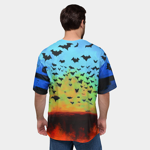 Мужская футболка оверсайз Бэтмен и летучие мыши / 3D-принт – фото 4