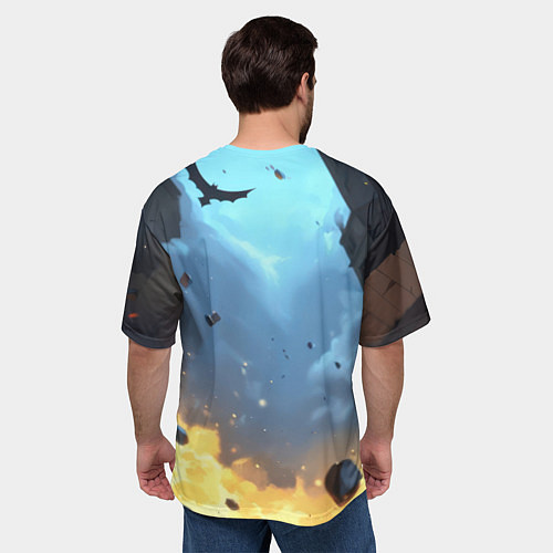Мужская футболка оверсайз Бэтмен в прыжке / 3D-принт – фото 4