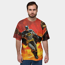 Футболка оверсайз мужская Бэтмен застыл в воздухе, цвет: 3D-принт — фото 2